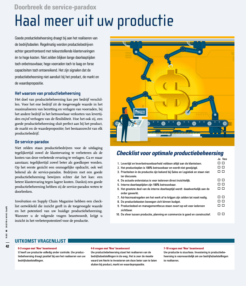 checklist voor optimale productiebeheersing